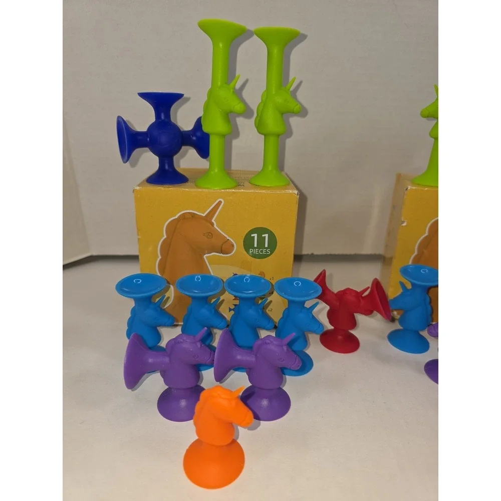 Unicorn Suction Cup Toys for Children - 20Pcs 2 Boxes Creative Sensory Play Fun